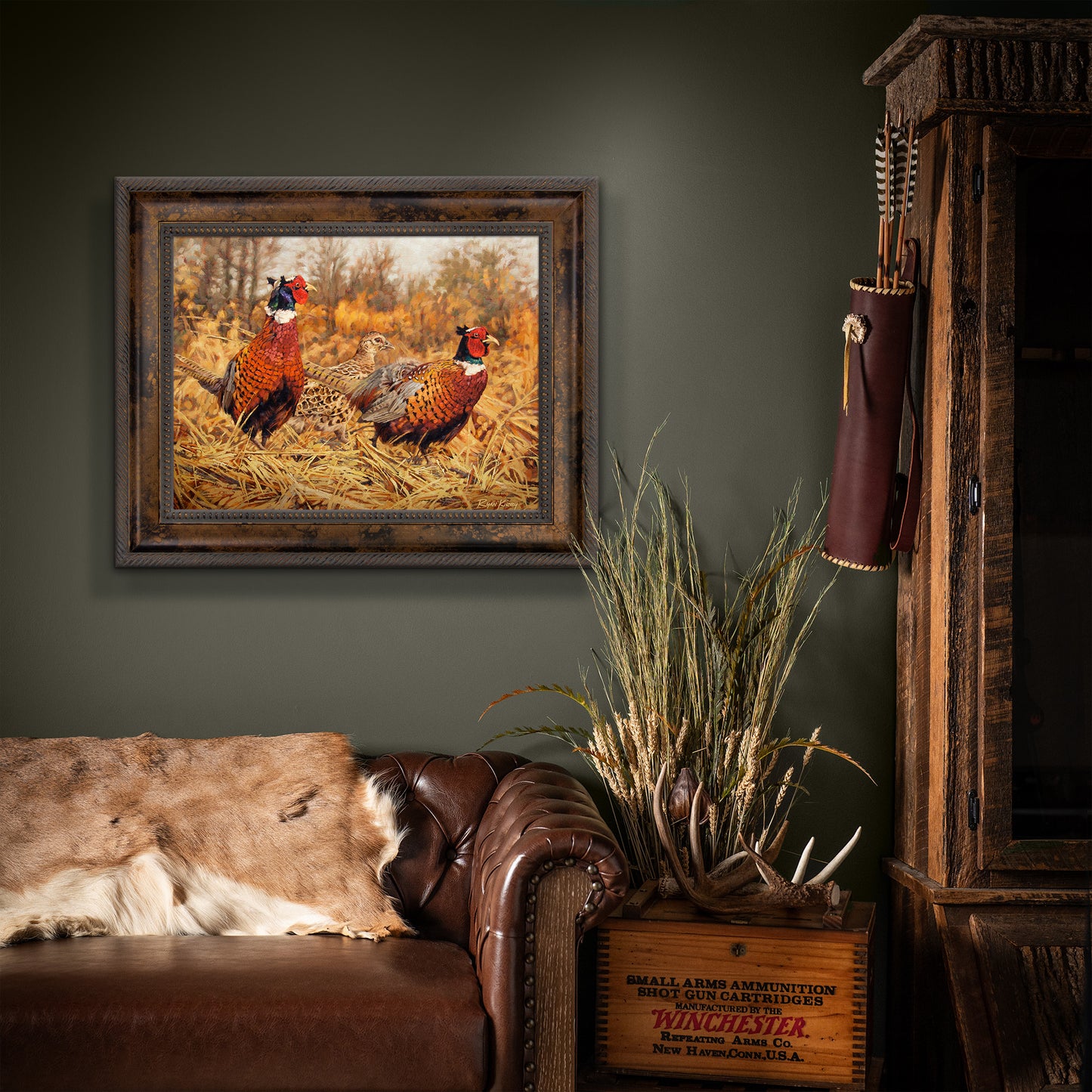 "Ring-Neck Refuge" Ring-Necked Pheasant Canvas Art Print