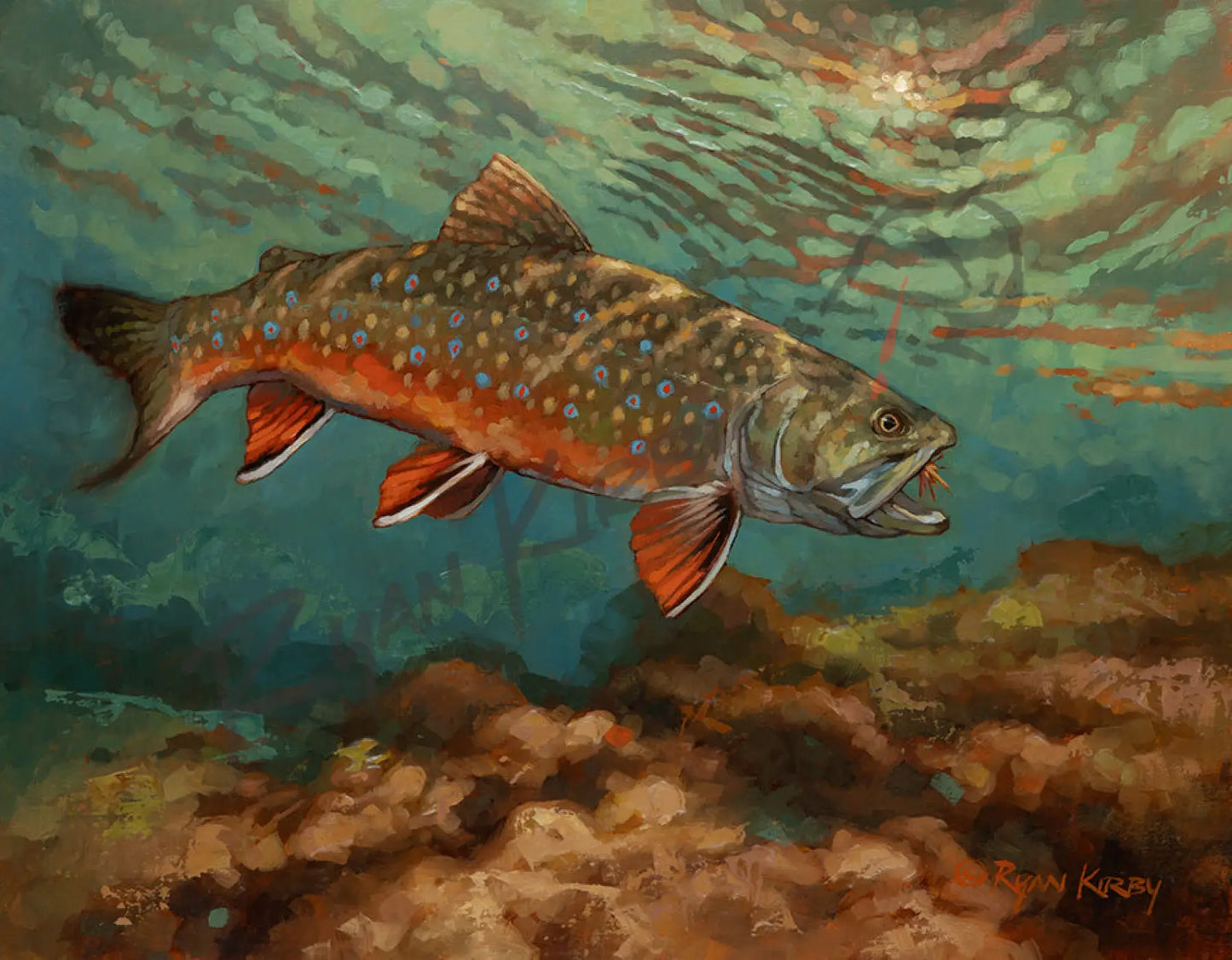 ’A Moment of Beauty’ Brook Trout Original Oil Painting - Original Oil Painting