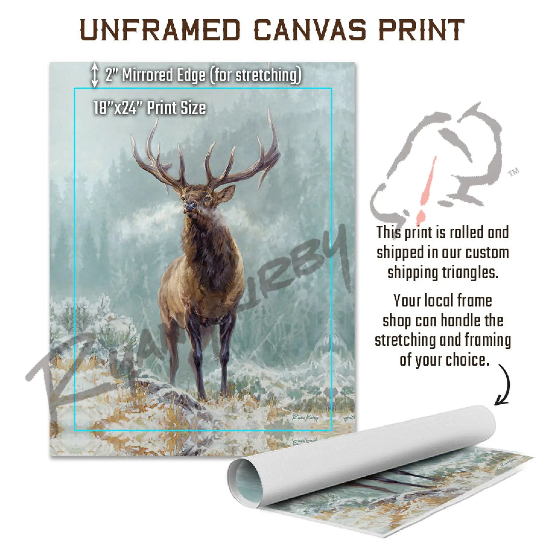 ’Blowing Smoke’ Bull Elk Canvas Art Print