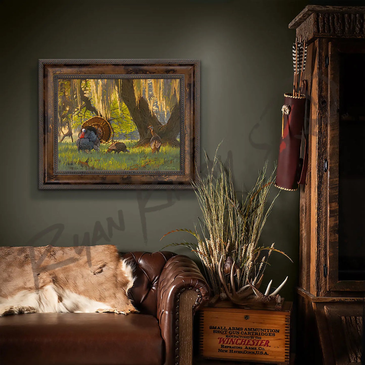 ’Boss Of The Moss’ Wild Turkey Canvas Art Print