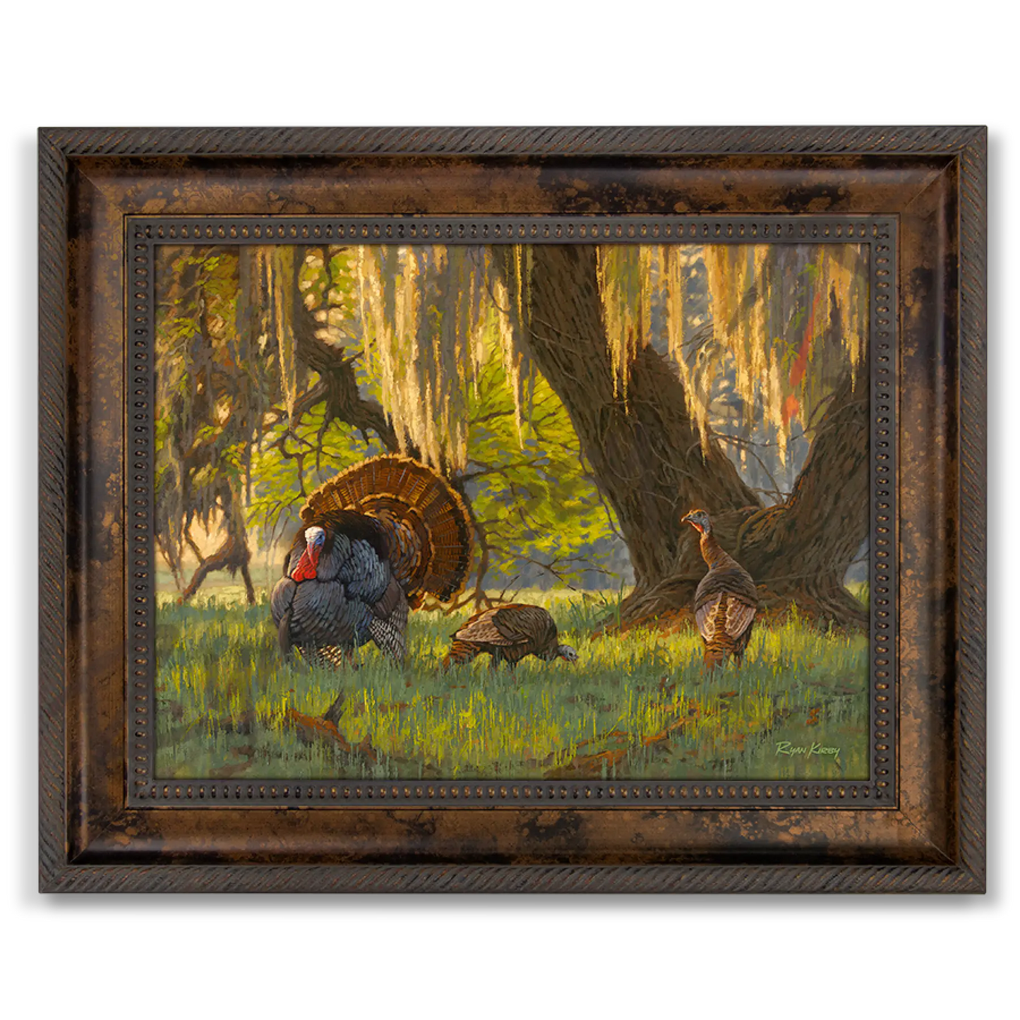 ’Boss Of The Moss’ Wild Turkey Canvas Art Print Classic Bronze
