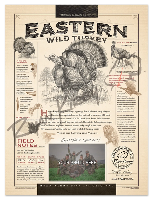 “Eastern Wild Turkey” Personalized Paper Print Custom