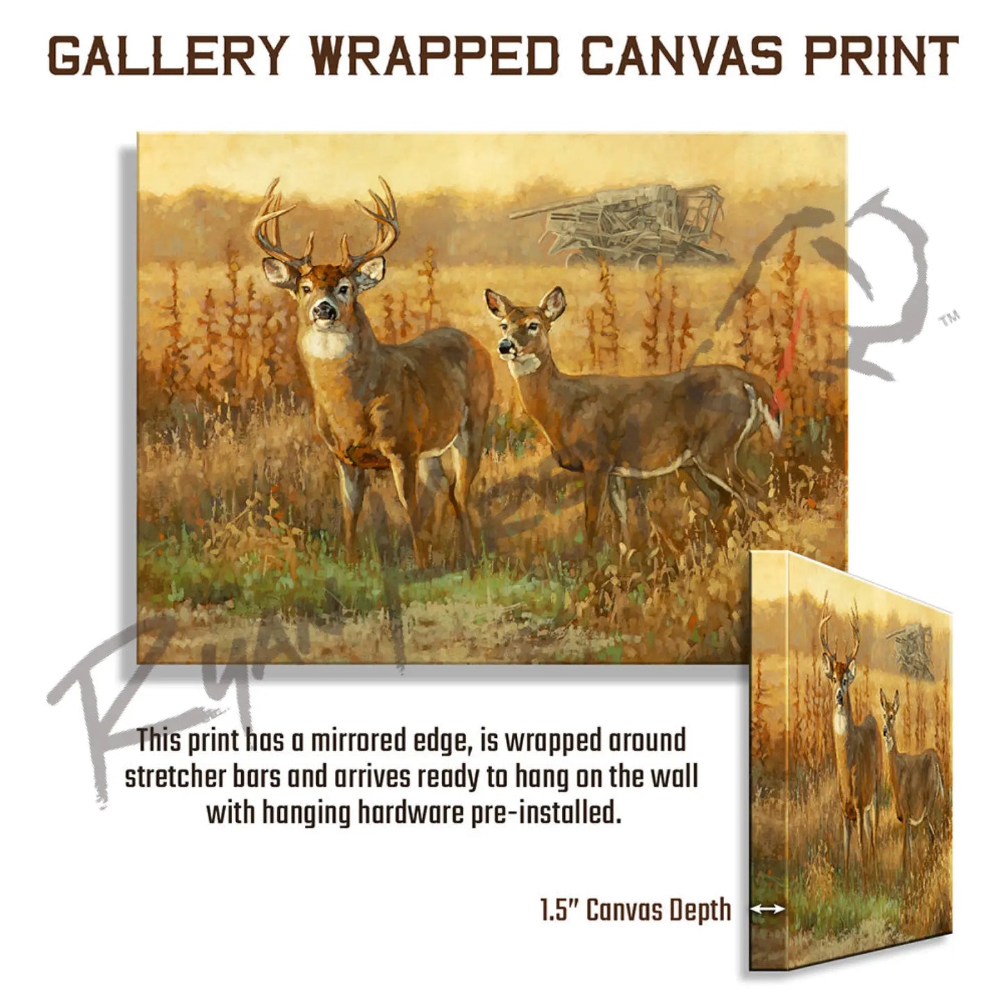 ’End of an Era’ White-tailed Deer Canvas Art Print Gallery Wrapped Canvas Print