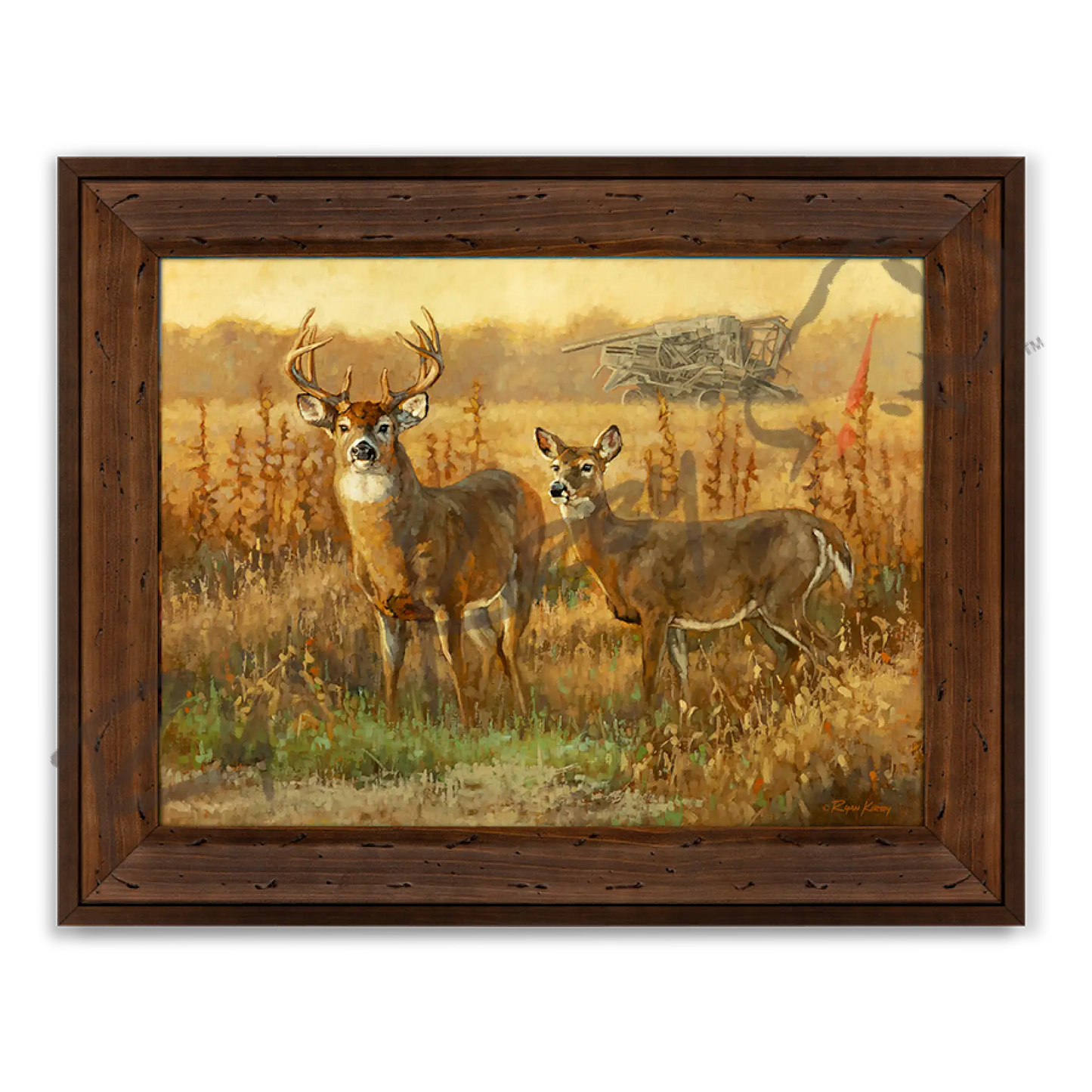 ’End of an Era’ White-tailed Deer Canvas Art Print Reclaimed Chestnut Canvas Print