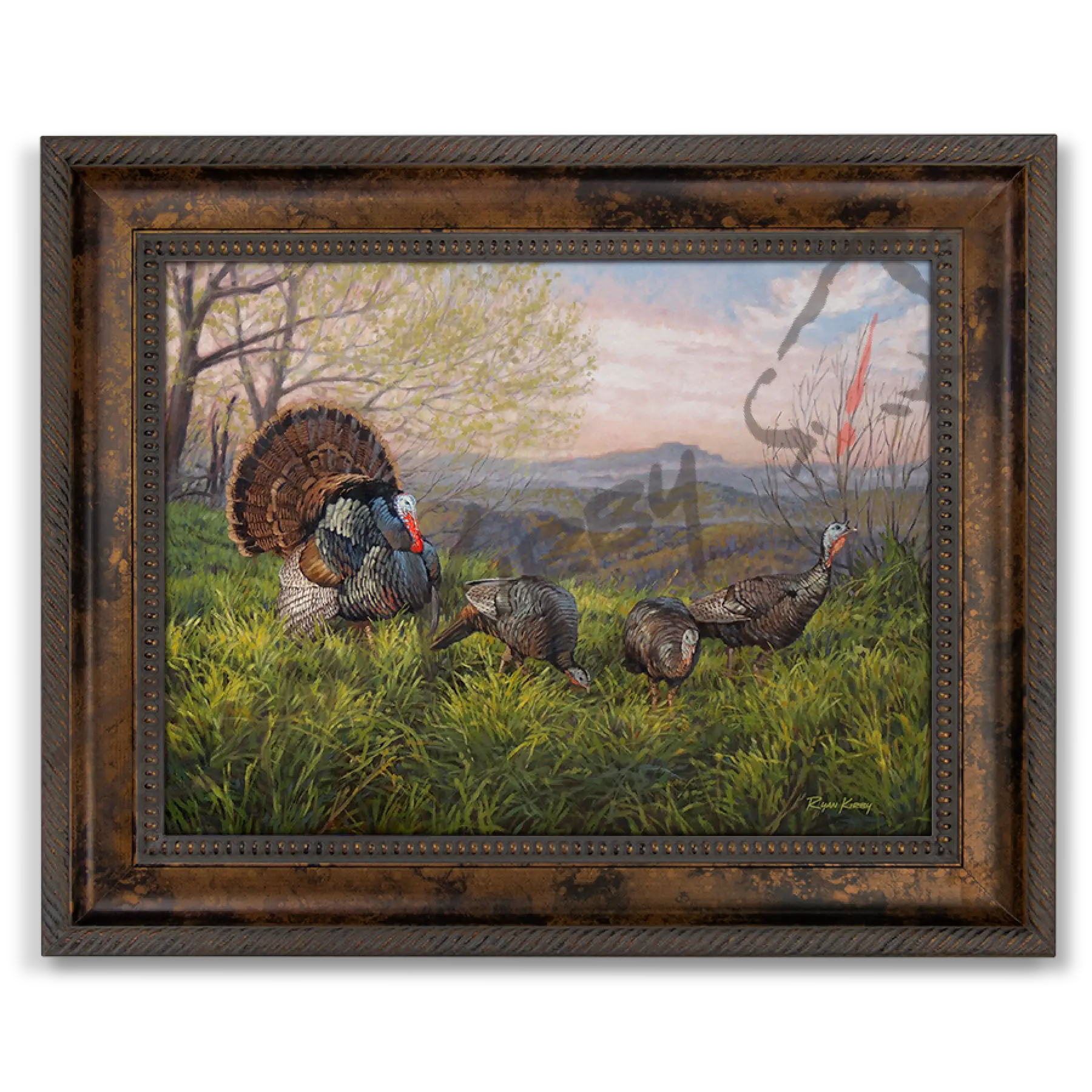 ’Grandfather Gobbler’ Wild Turkey Canvas Art Print Classic Bronze