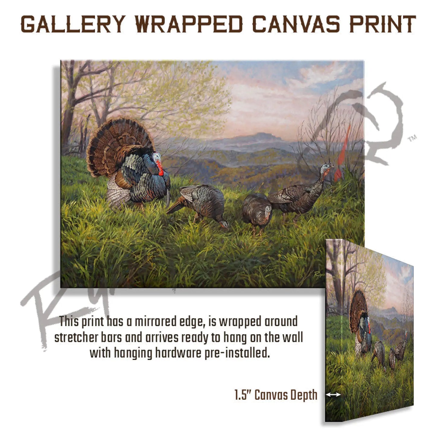 ’Grandfather Gobbler’ Wild Turkey Canvas Art Print Gallery Wrapped