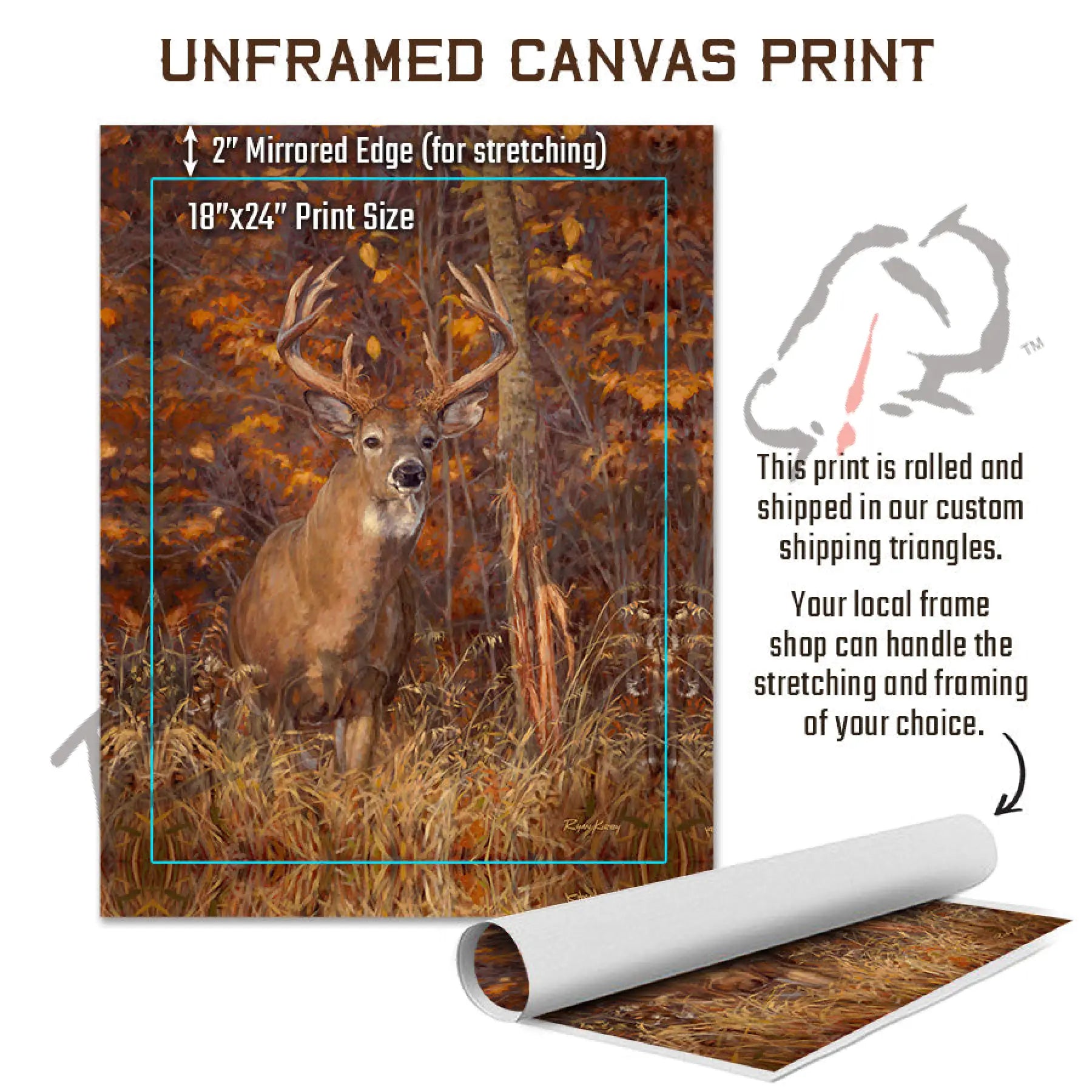 ’Posting Up’ White-Tailed Deer Canvas Art Print