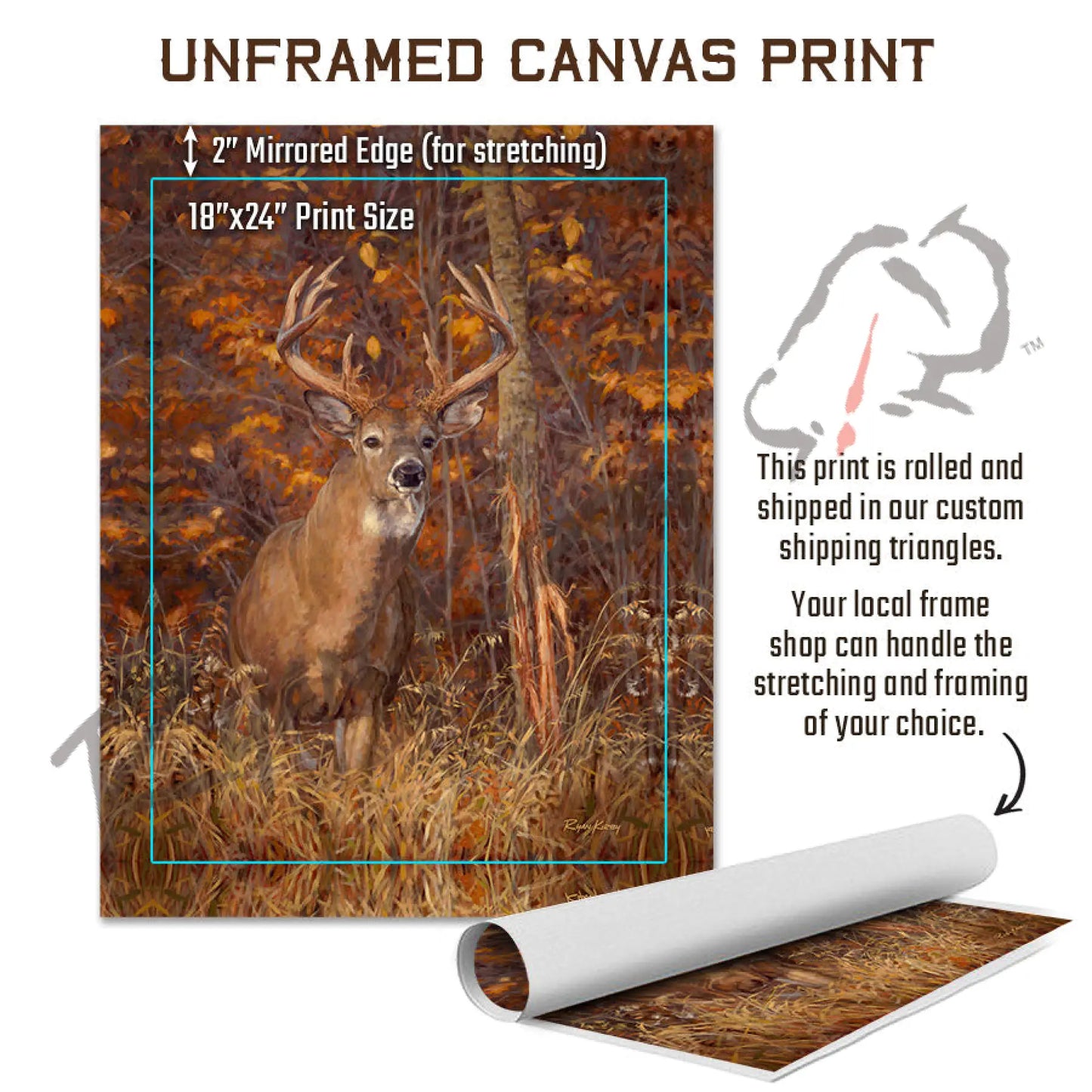 ’Posting Up’ White-Tailed Deer Canvas Art Print