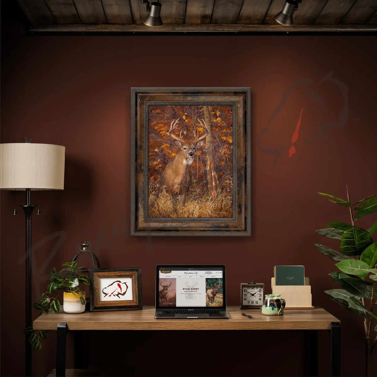 ’Posting Up’ White-Tailed Deer Canvas Art Print