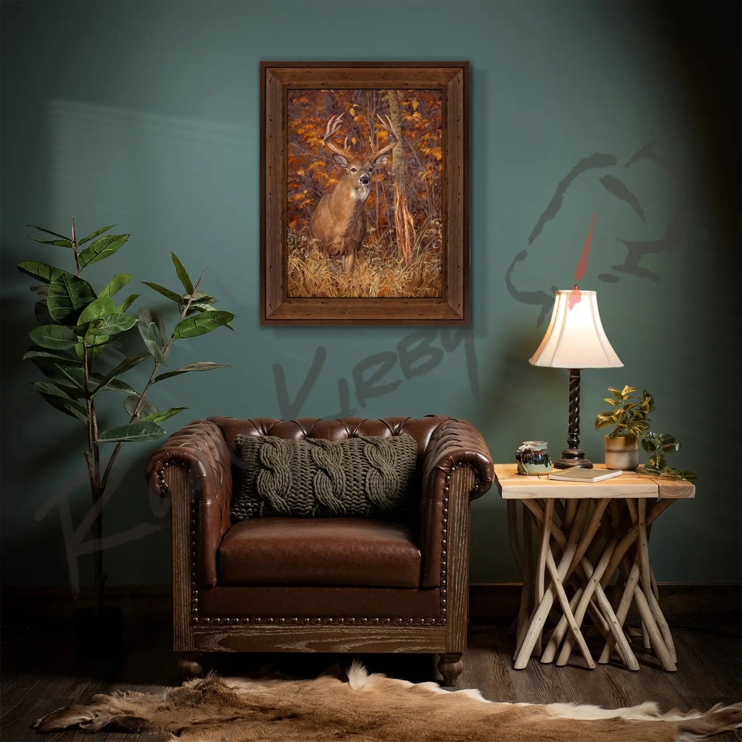 ’Posting Up’ White-Tailed Deer Canvas Art Print