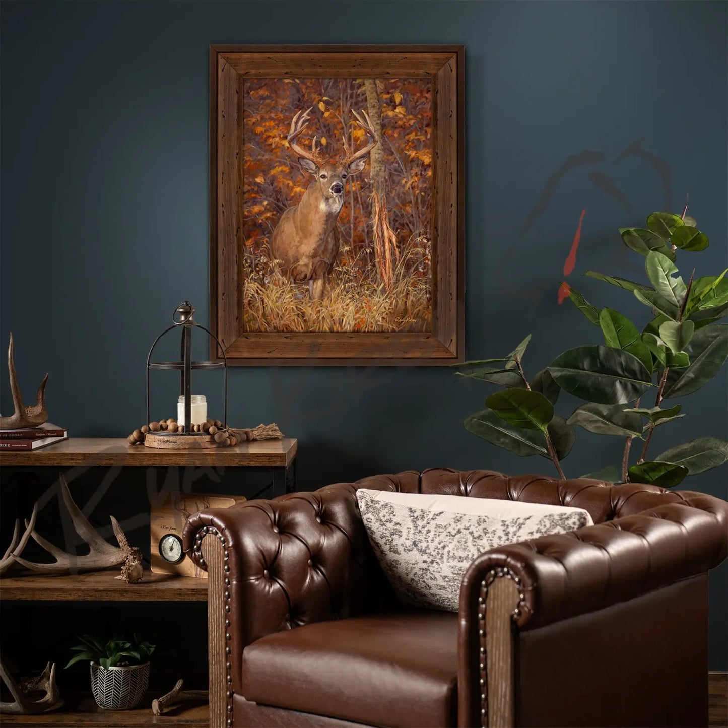 ’Posting Up’ White-Tailed Deer Canvas Art Print