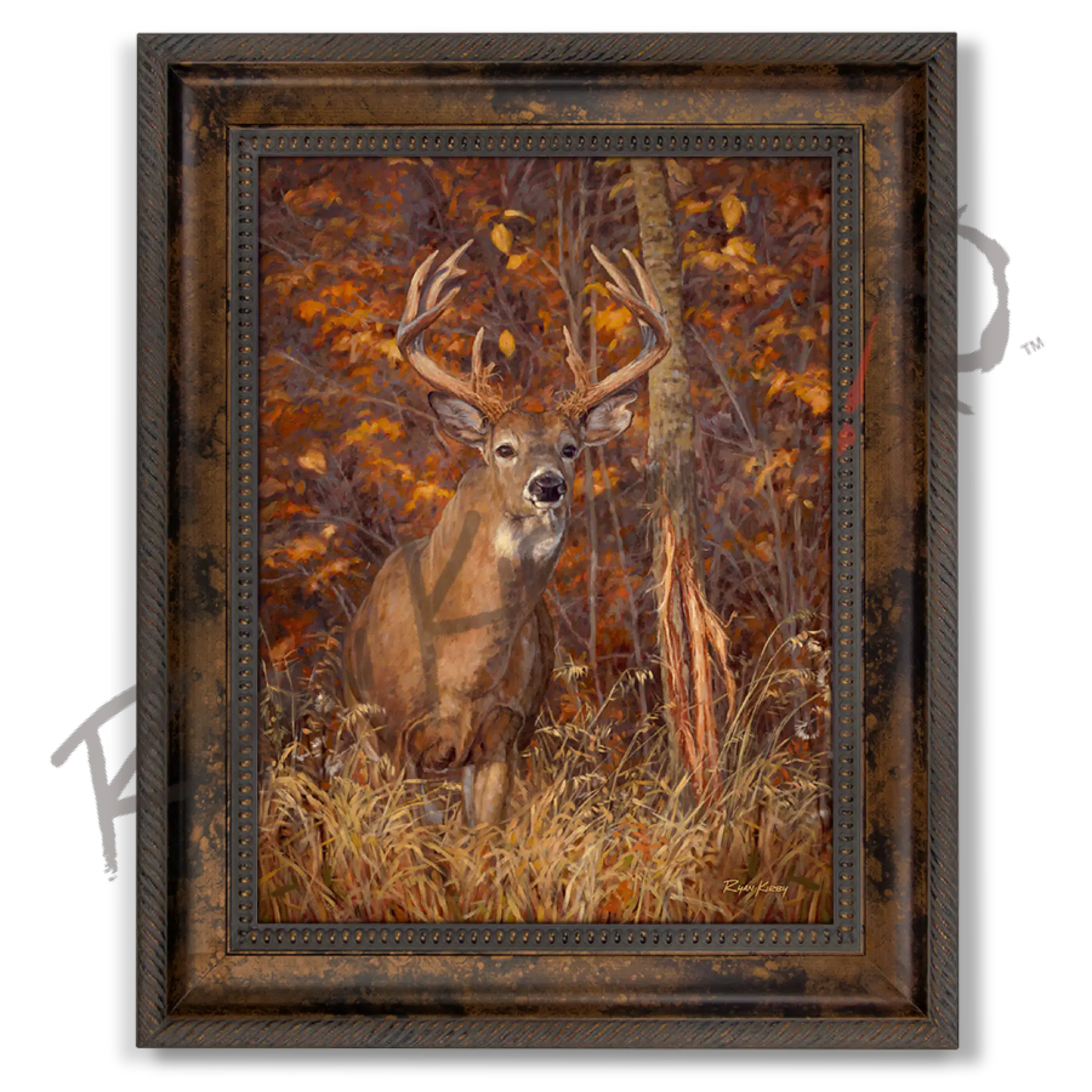 ’Posting Up’ White-Tailed Deer Canvas Art Print Classic Bronze