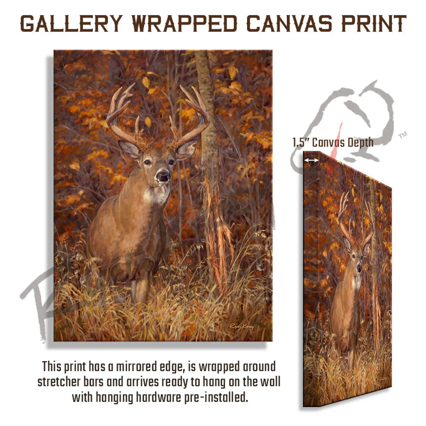 ’Posting Up’ White-Tailed Deer Canvas Art Print Gallery Wrapped
