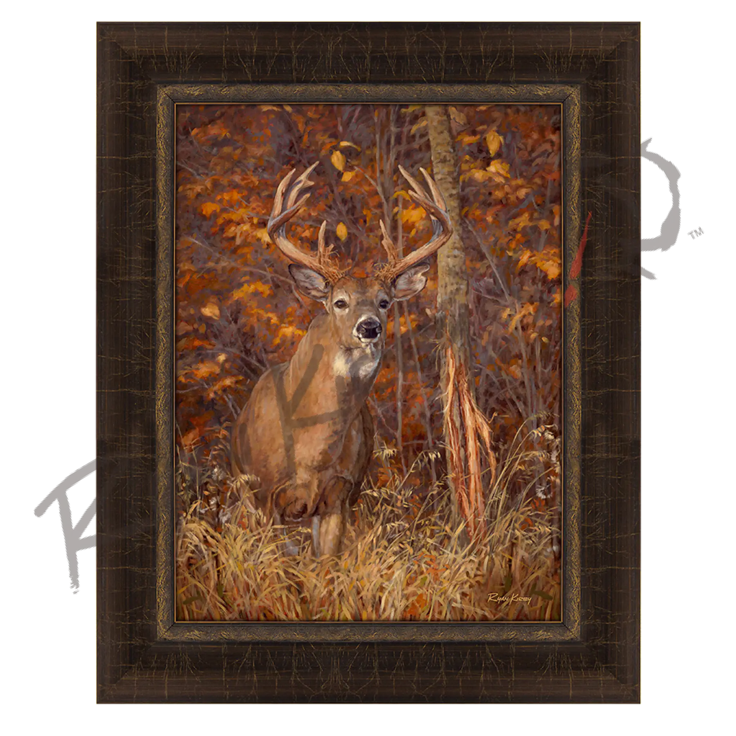 ’Posting Up’ White-Tailed Deer Canvas Art Print Riverside