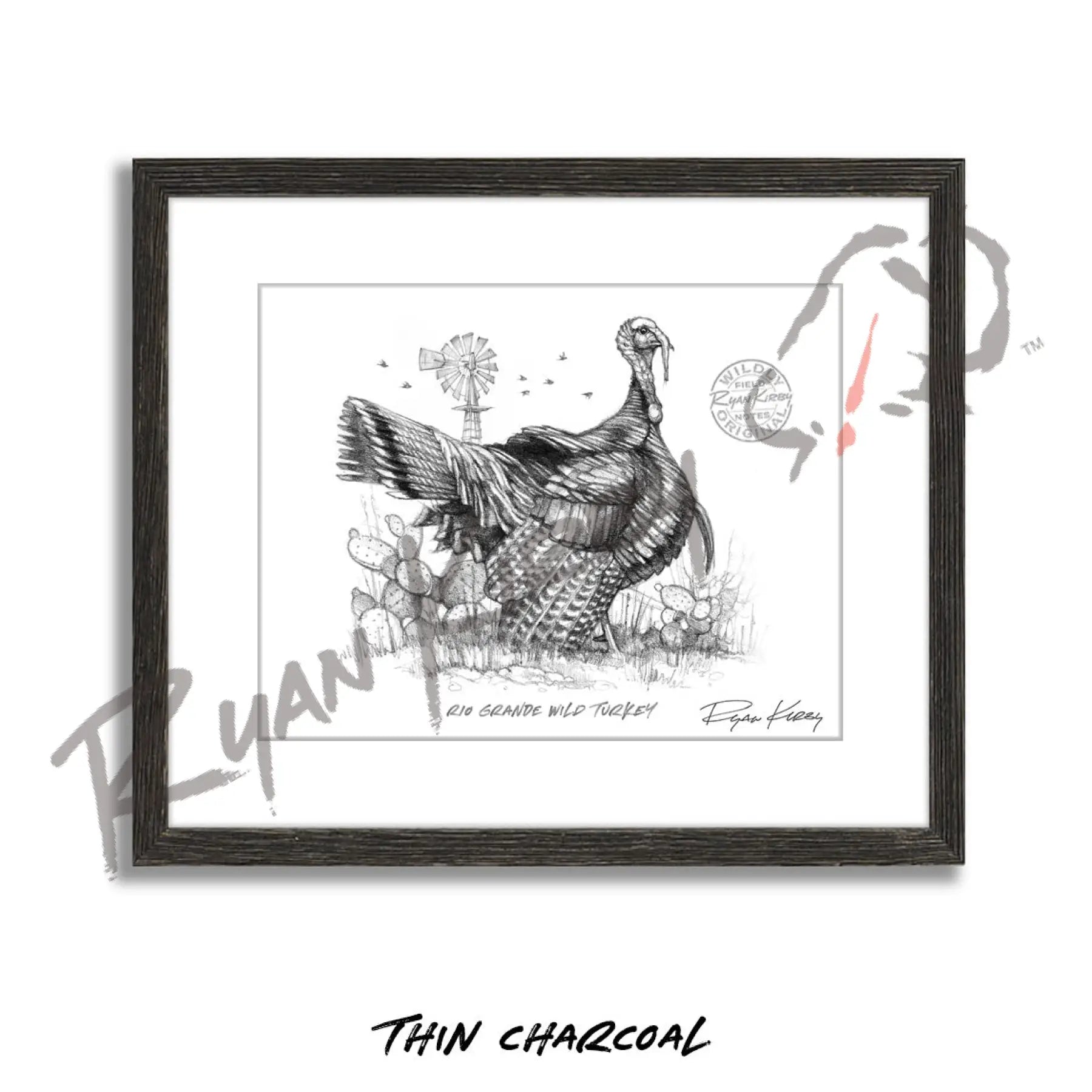 Rio Grande Wild Turkey Sketch Print Sketch Paper Print