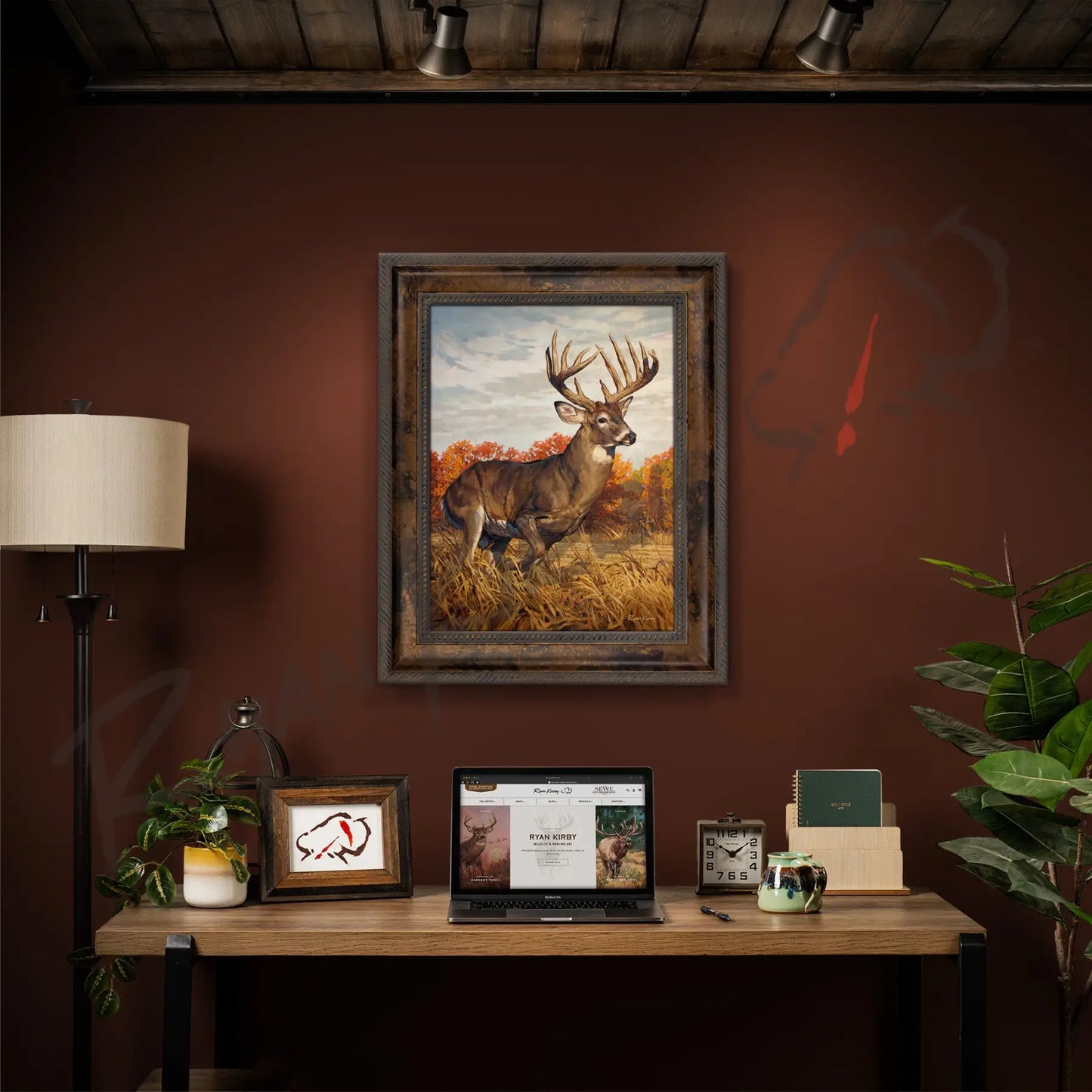’Running And Gunning’ White-Tailed Deer Canvas Art Print
