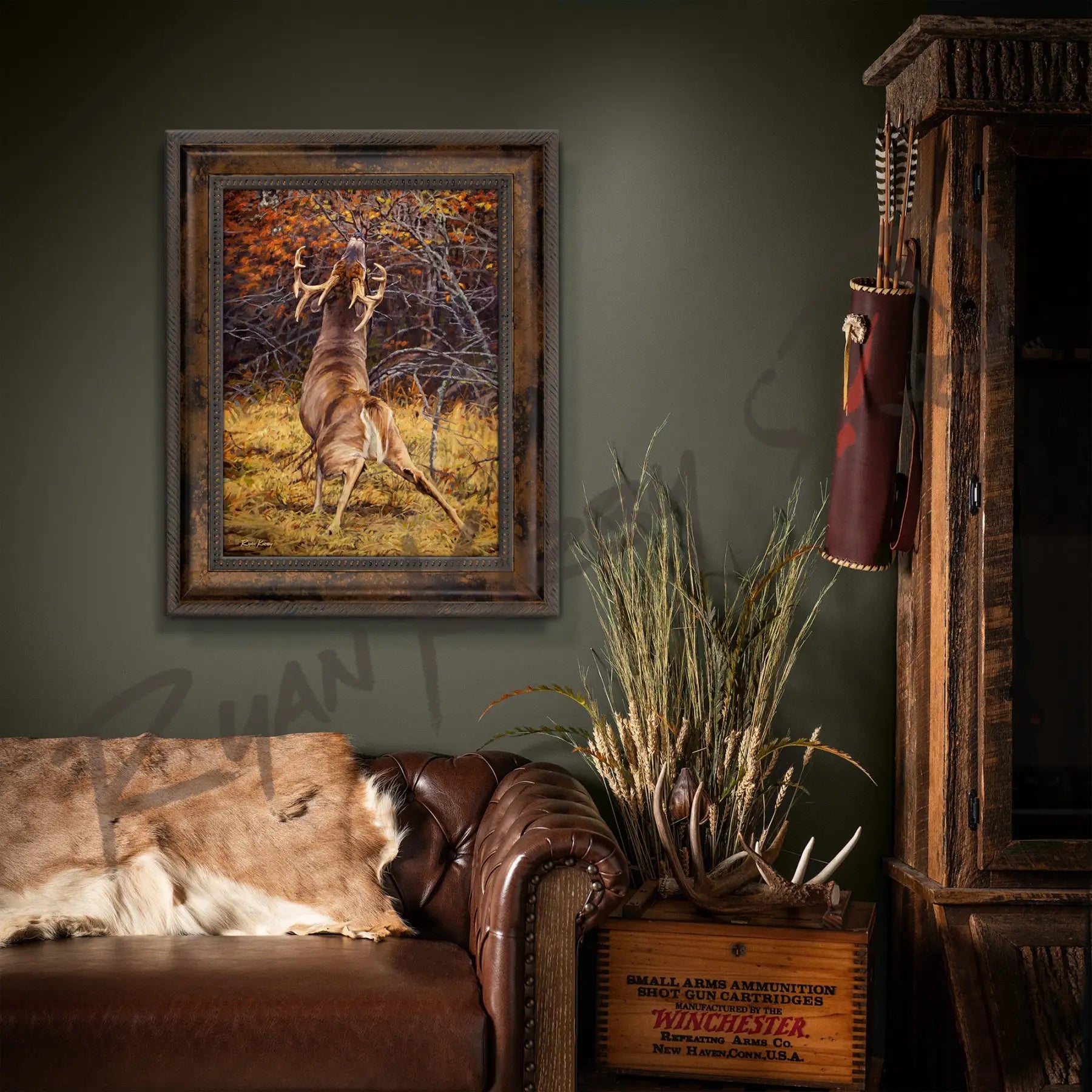 ’Scrape Line’ White-Tailed Deer Canvas Art Print