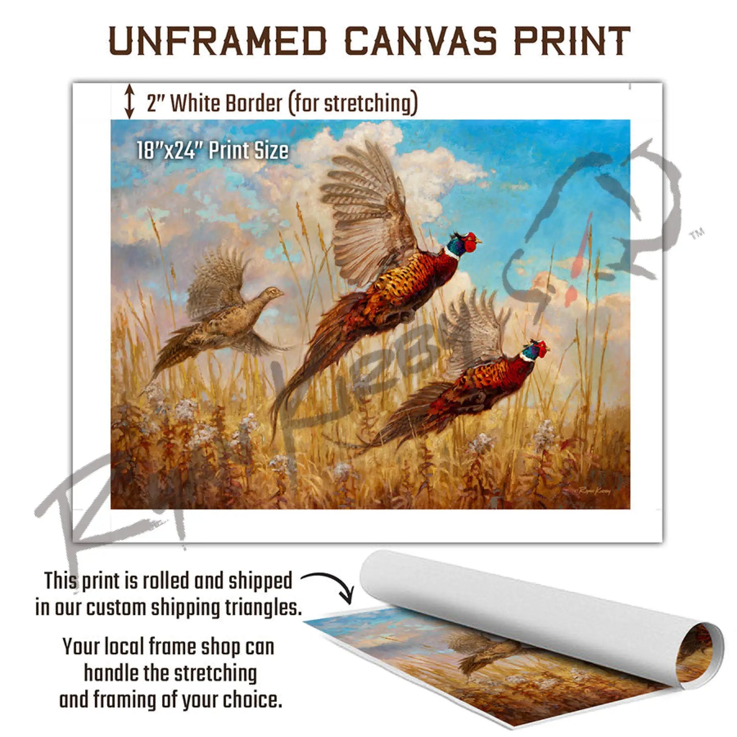 ’The Departure’ Pheasant Canvas Art Print Canvas Print