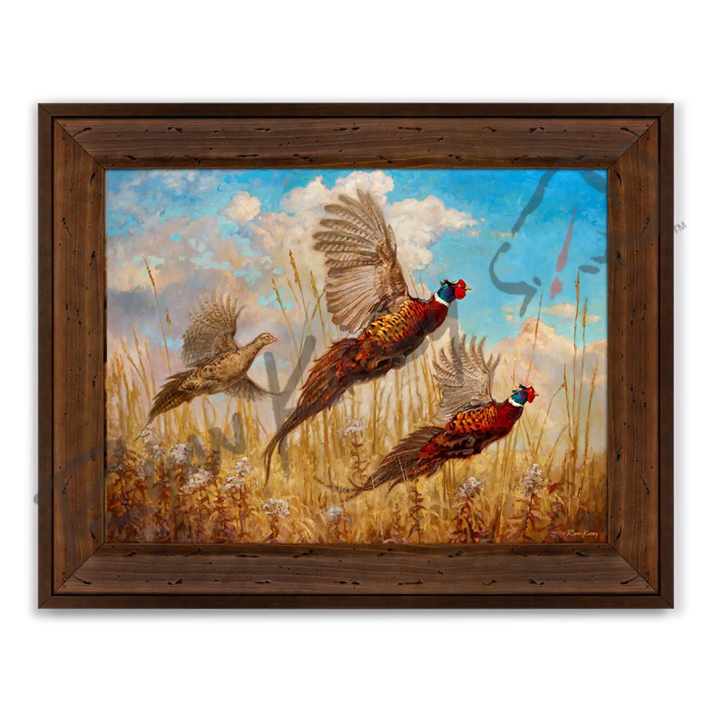 ’The Departure’ Pheasant Canvas Art Print Reclaimed Chestnut Canvas Print