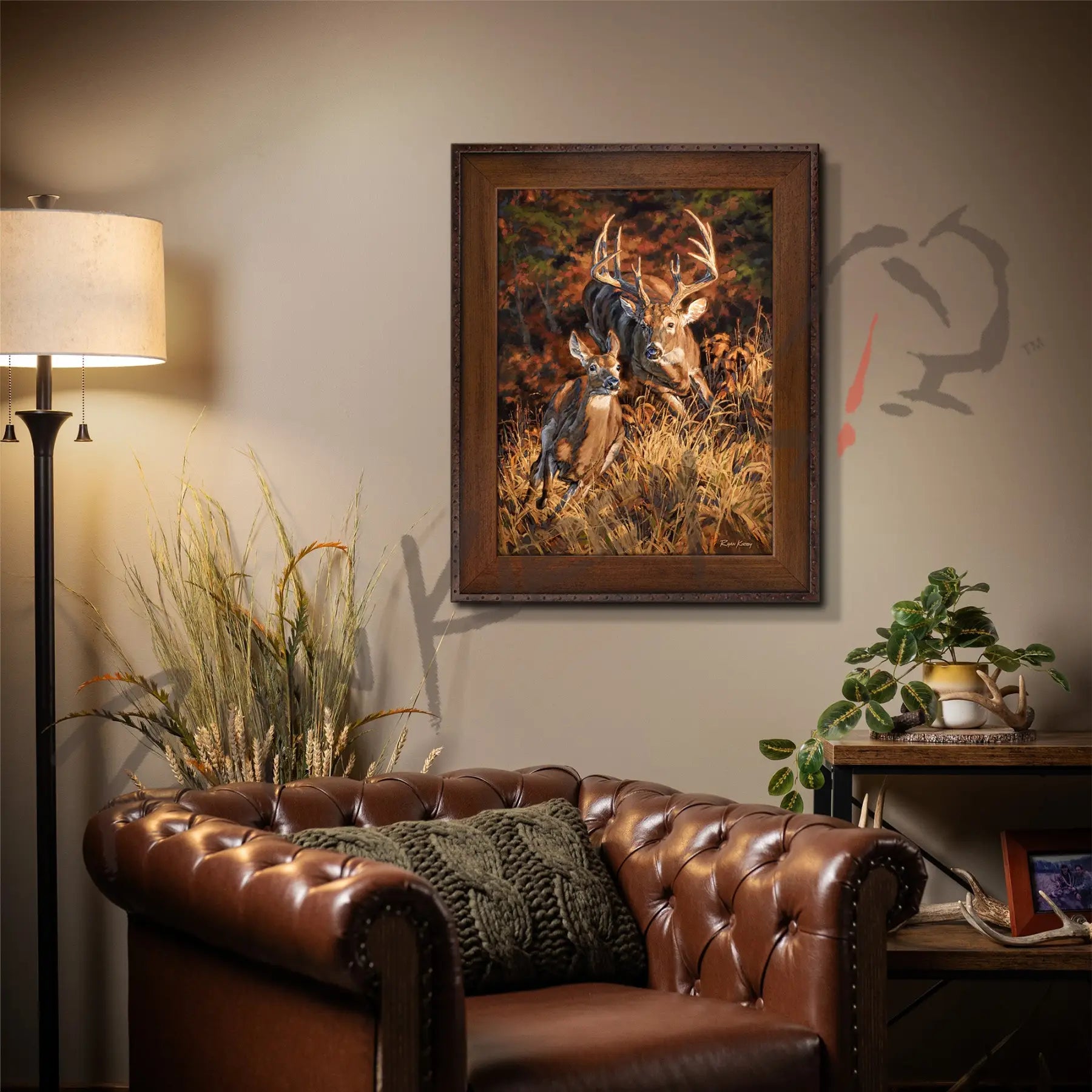 ’Turn And Burn’ White-Tailed Deer Canvas Art Print
