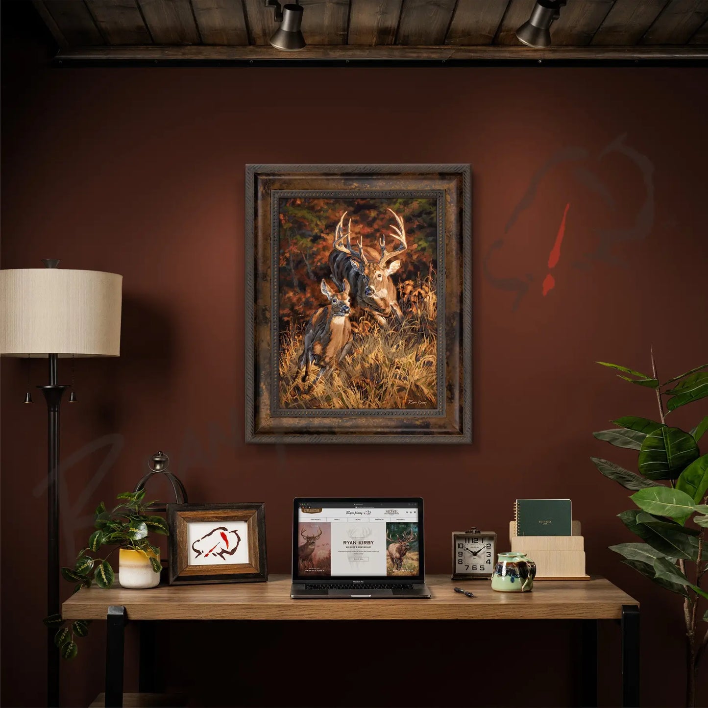 ’Turn And Burn’ White-Tailed Deer Canvas Art Print