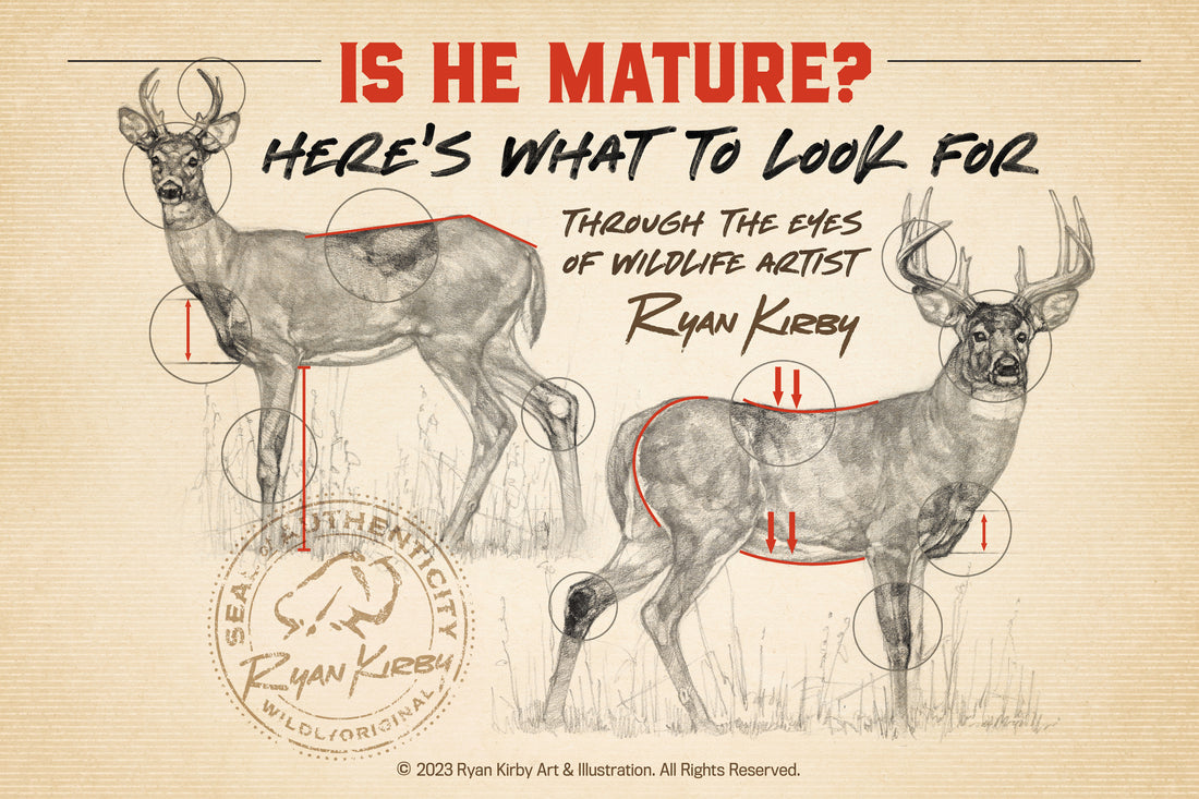 Ryan Kirby Art, Growth & Maturity of the Whitetail buck, How to tell if a Buck is mature