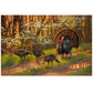 ’Dogwood Turkeys’ Original Oil Painting of Wild Turkeys - Original Oil Painting