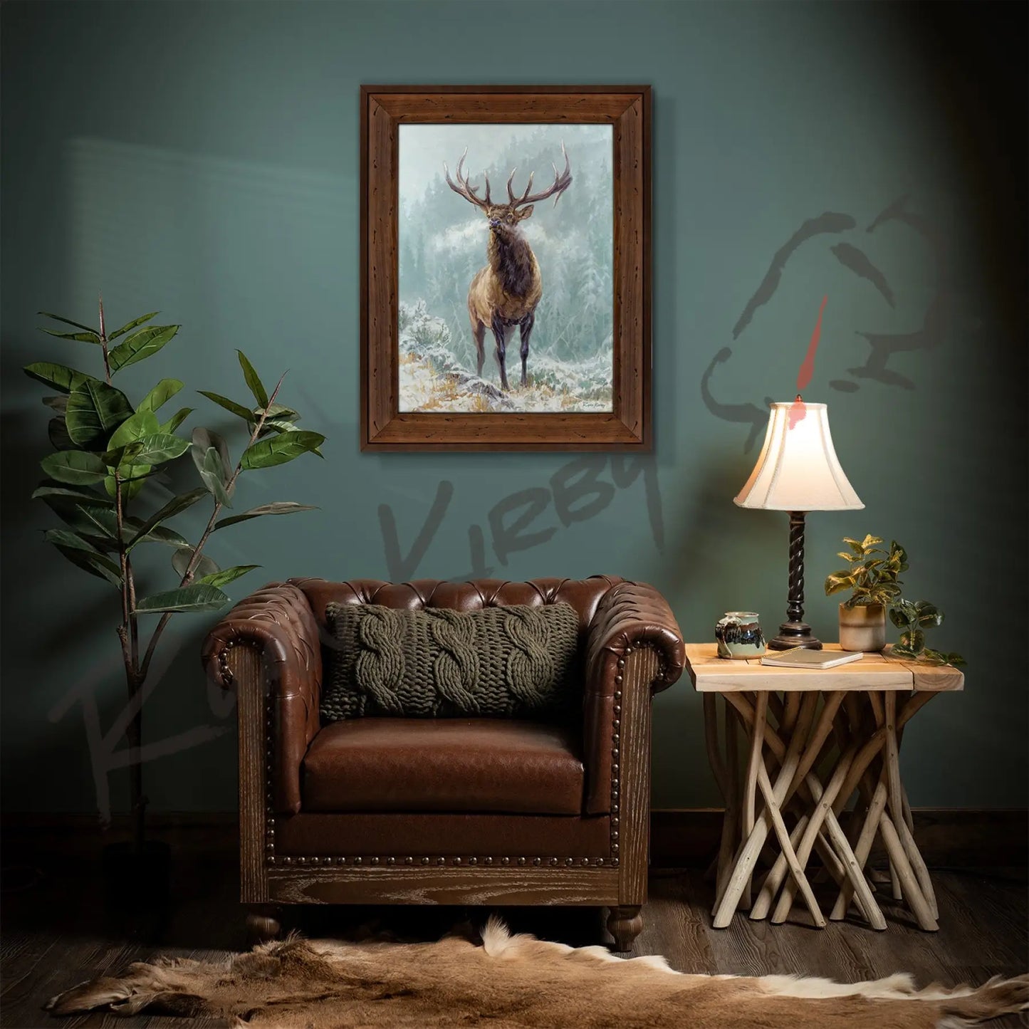 ’Blowing Smoke’ Bull Elk Canvas Art Print