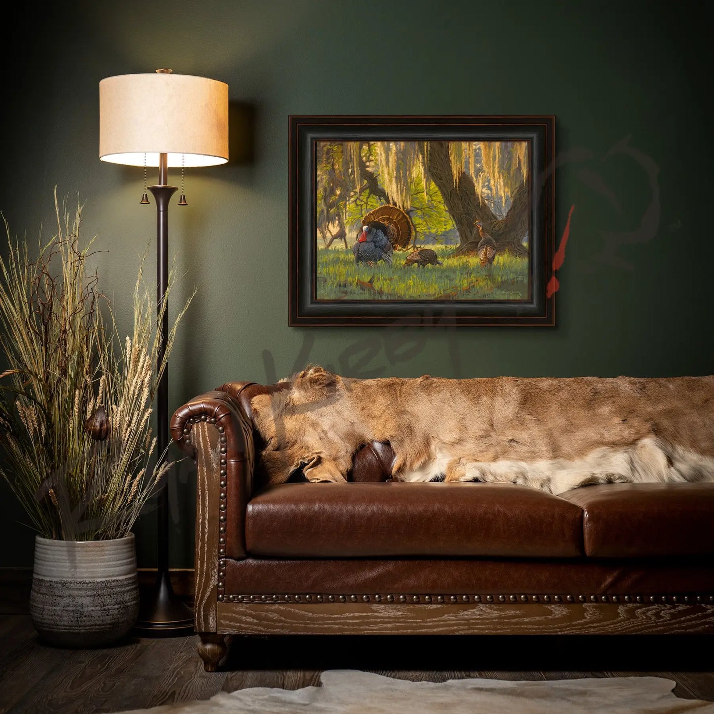 ’Boss of the Moss’ Wild Turkey Canvas Art Print - Canvas Print