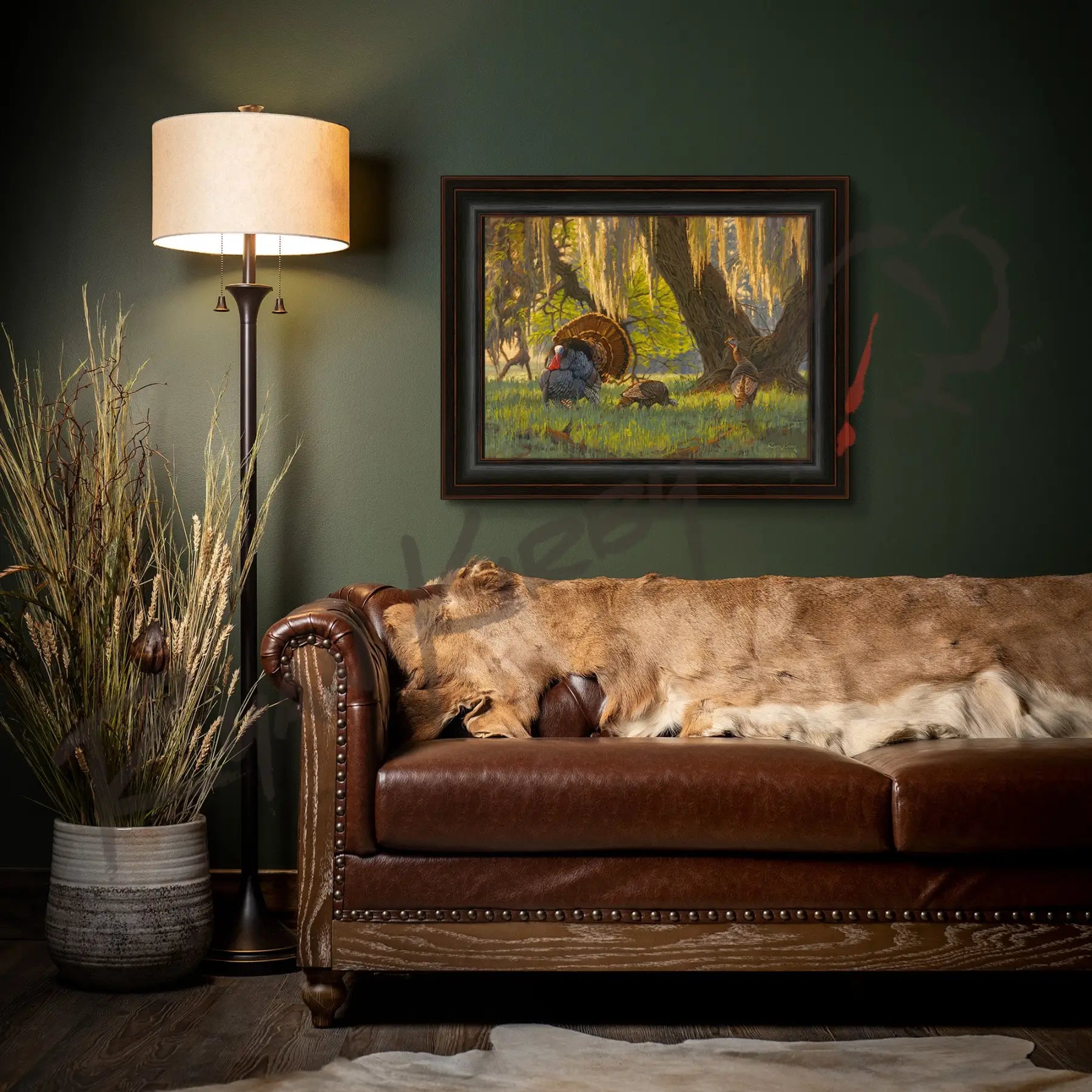 ’Boss of the Moss’ Wild Turkey Canvas Art Print - Canvas Print