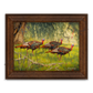 ’Bottomland Bachelors’ Wild Turkey Canvas Art Print With Signed Mossy Oak Stamp Reclaimed Chestnut