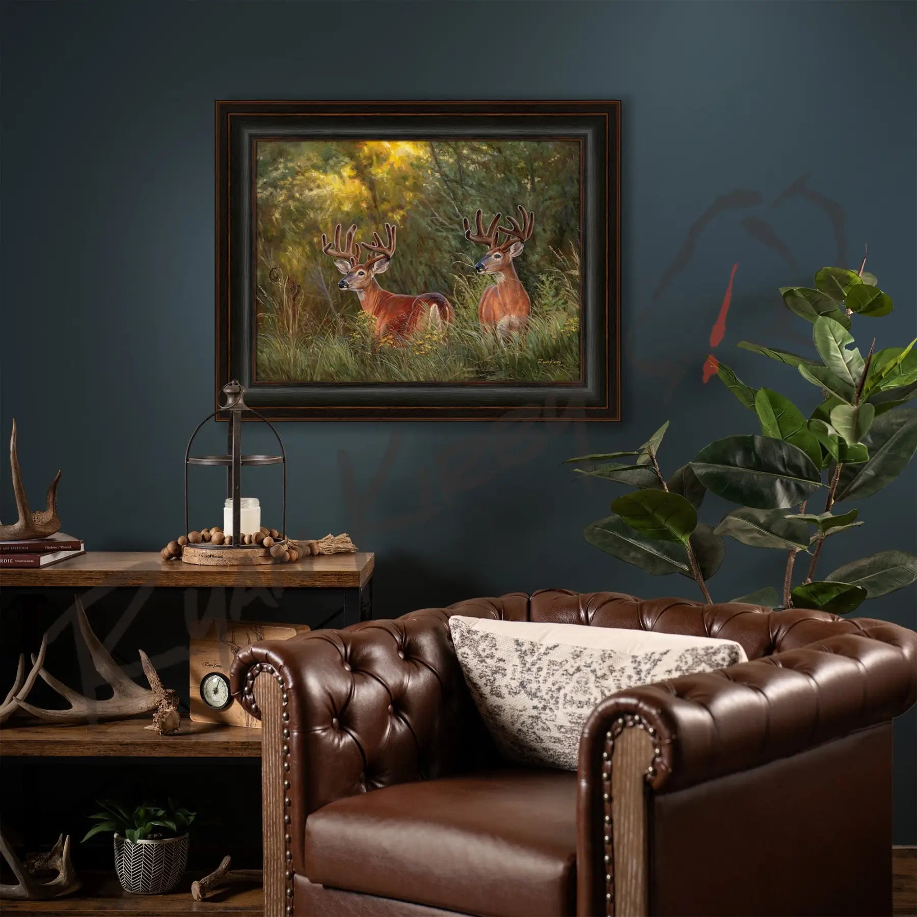 ’Boys Night Out’ White-tailed Deer Canvas Art Print - Canvas Print