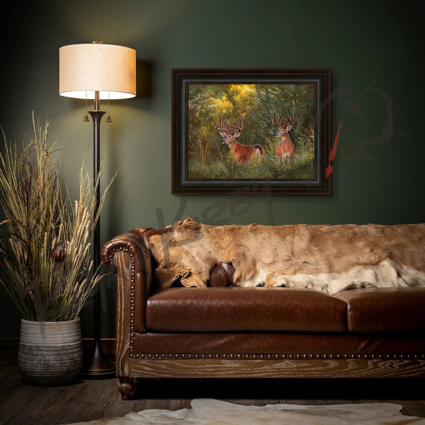 ’Boys Night Out’ White-tailed Deer Canvas Art Print - Canvas Print