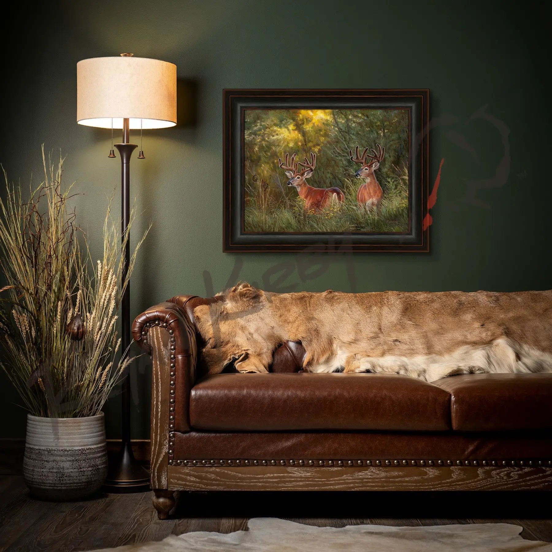 ’Boys Night Out’ White-tailed Deer Canvas Art Print - Canvas Print