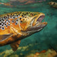 ’Brown Trout Strike’ Original Oil Painting - Original Oil Painting