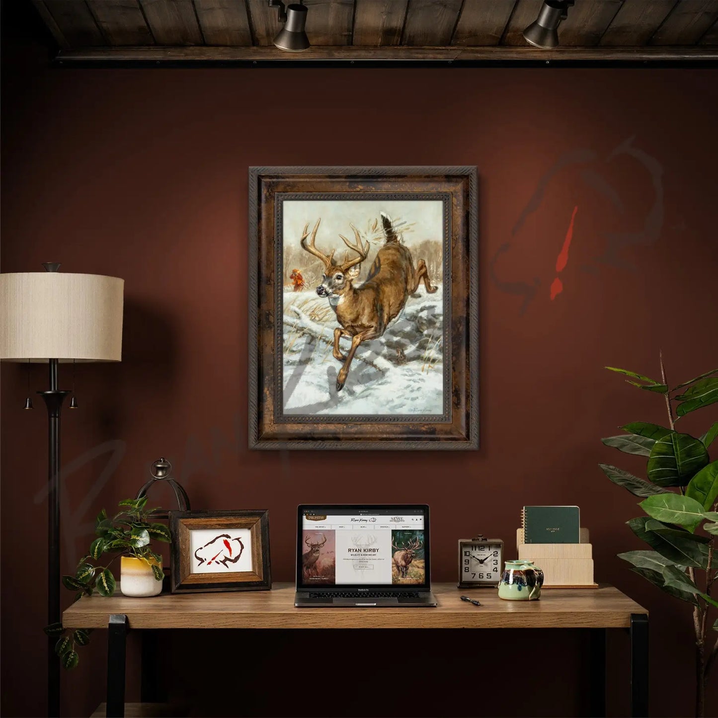 ’Chip Shot’ White-Tailed Buck Canvas Art Print For Field & Stream Journal