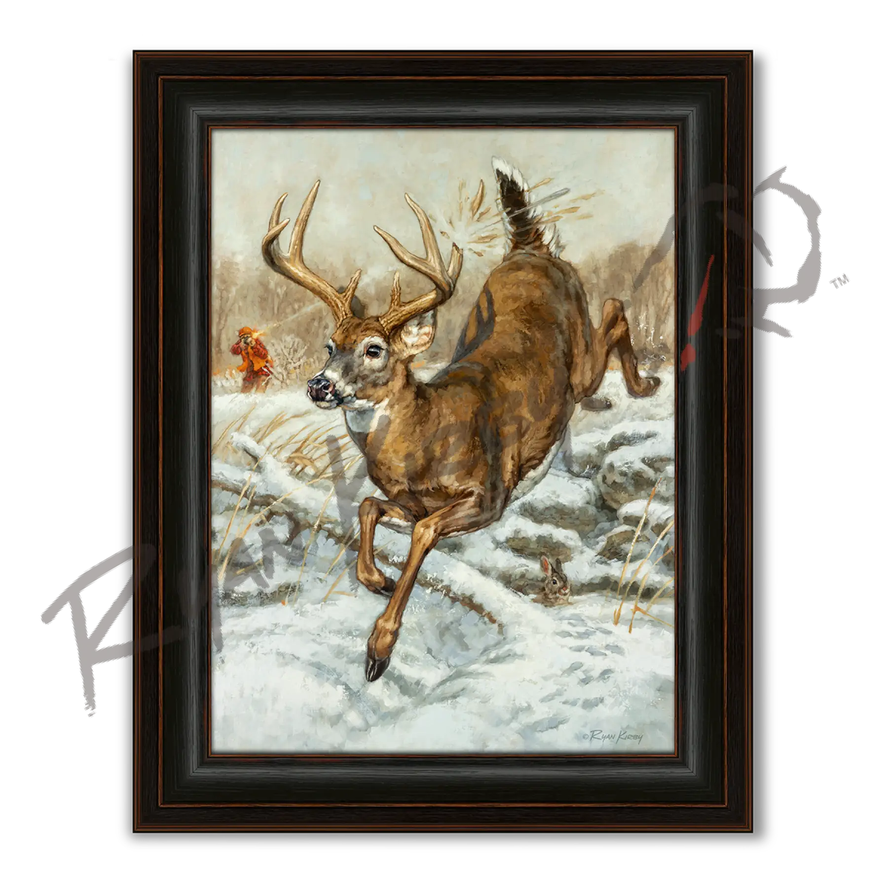 ’Chip Shot’ White-Tailed Buck Canvas Art Print for Field & Stream Journal - Midnight Oak - Canvas Print