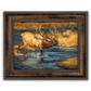 ’Crossing Guard’ Bull Elk Canvas Art Print Classic Bronze