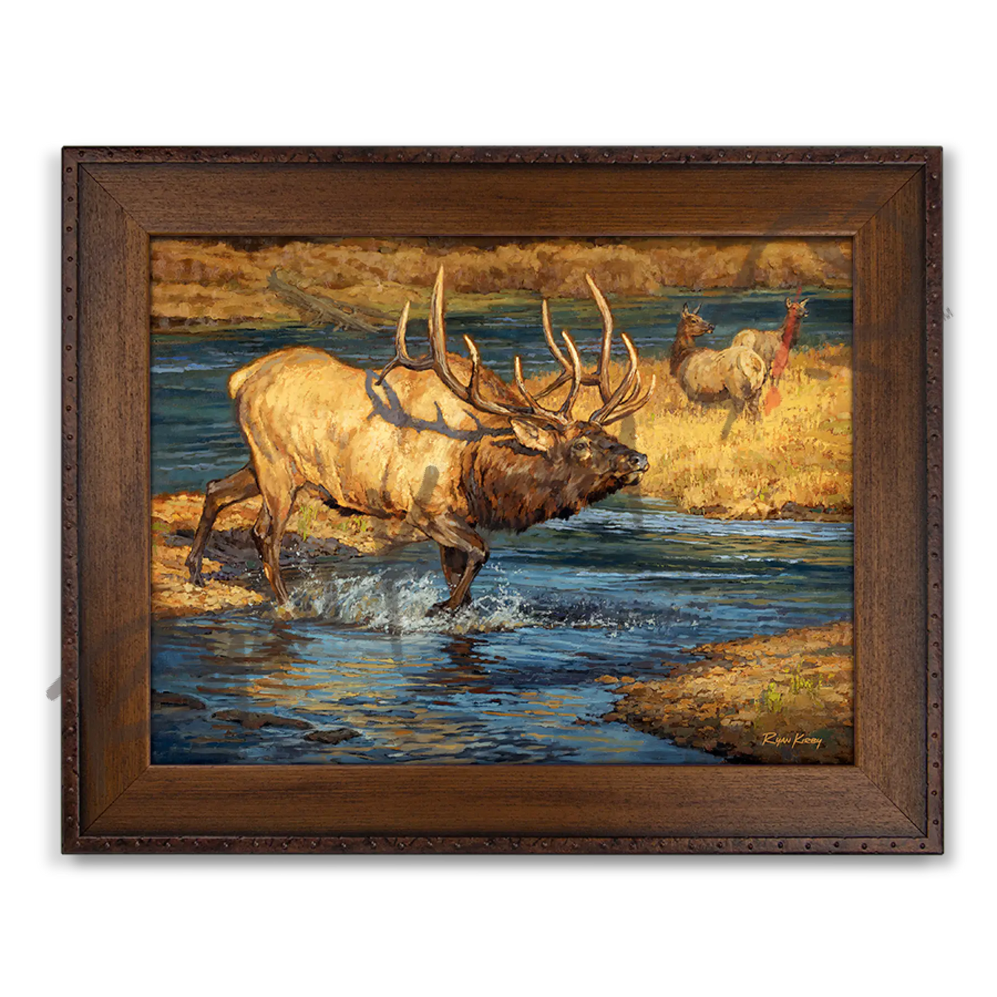 ’Crossing Guard’ Bull Elk Canvas Art Print Copper Barrel