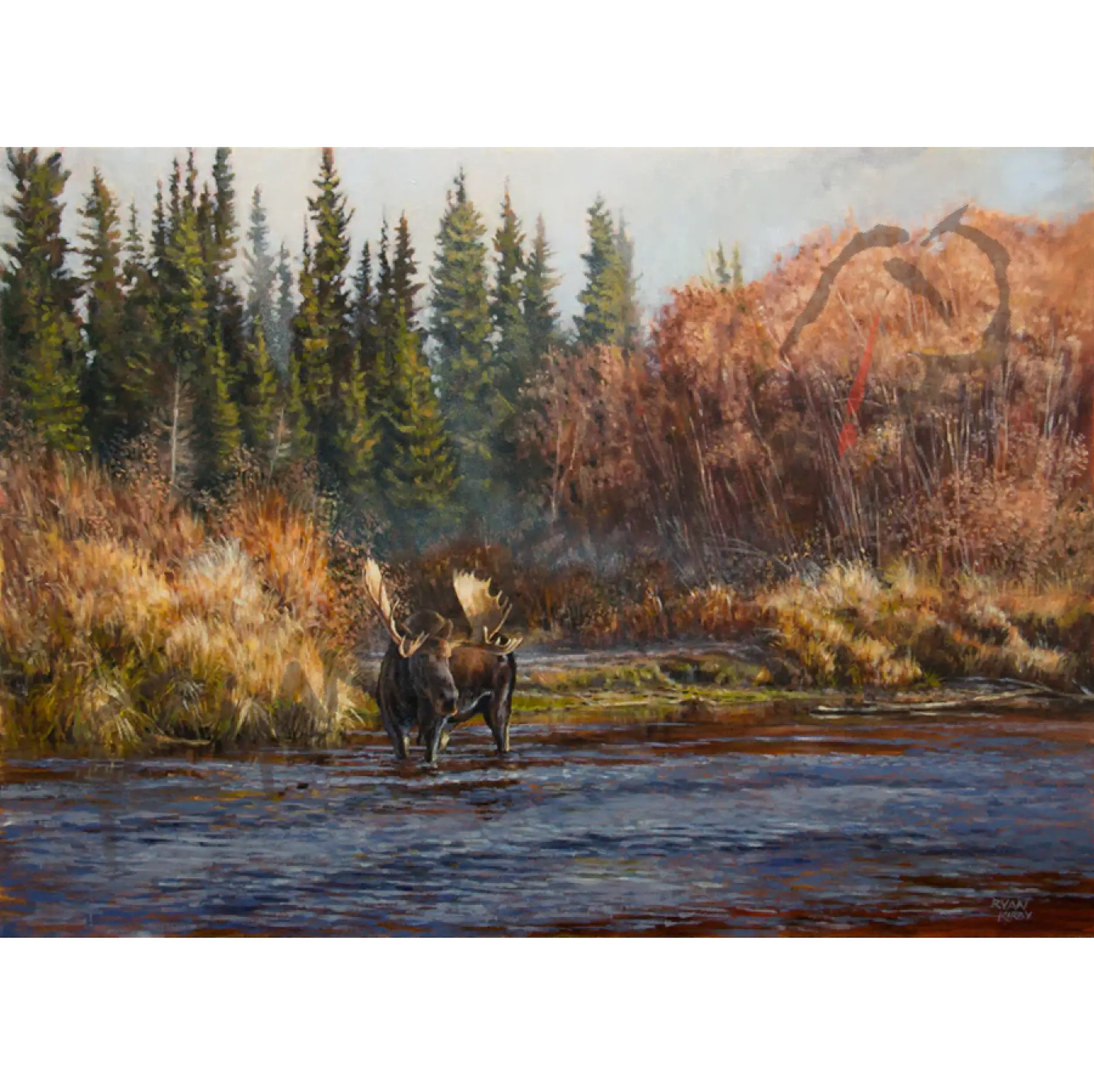 ’Crossing The Hog’ Original Oil Painting