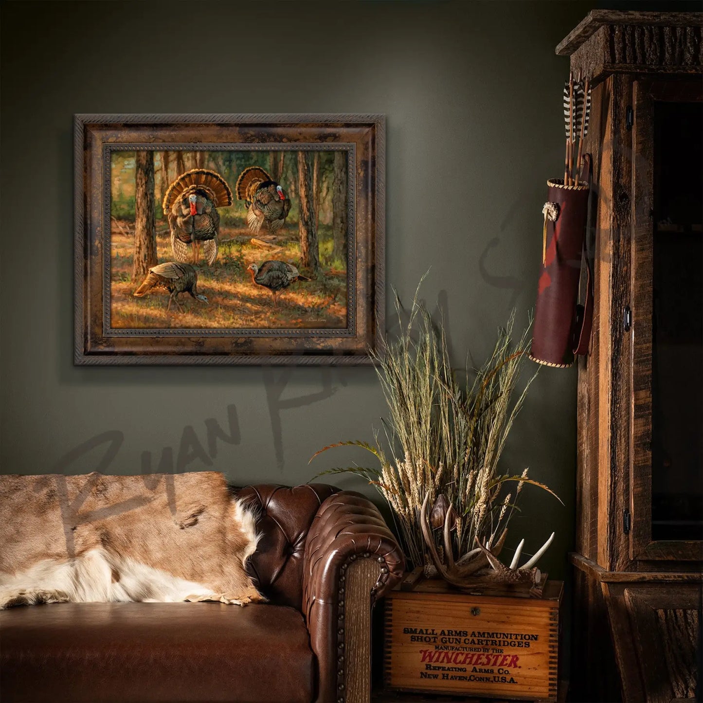 ’Dance Card’ Wild Turkey Canvas Art Print Canvas Print
