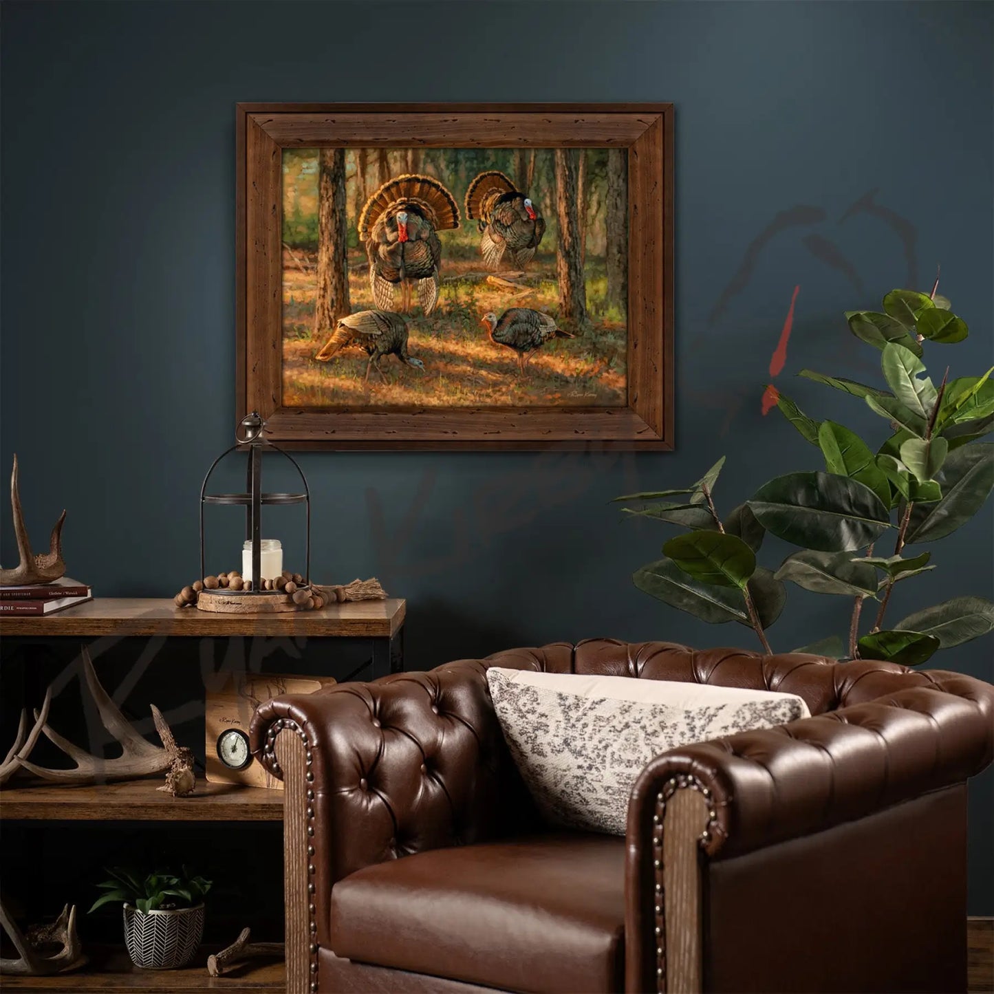 ’Dance Card’ Wild Turkey Canvas Art Print Canvas Print