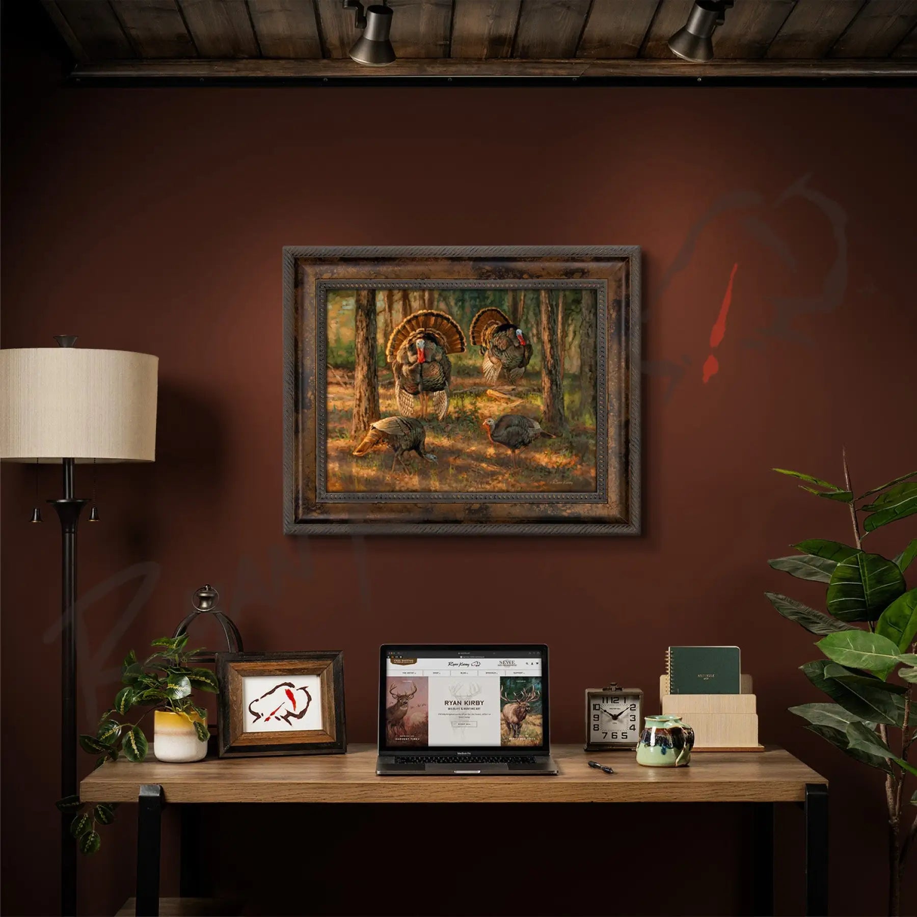 ’Dance Card’ Wild Turkey Canvas Art Print Canvas Print