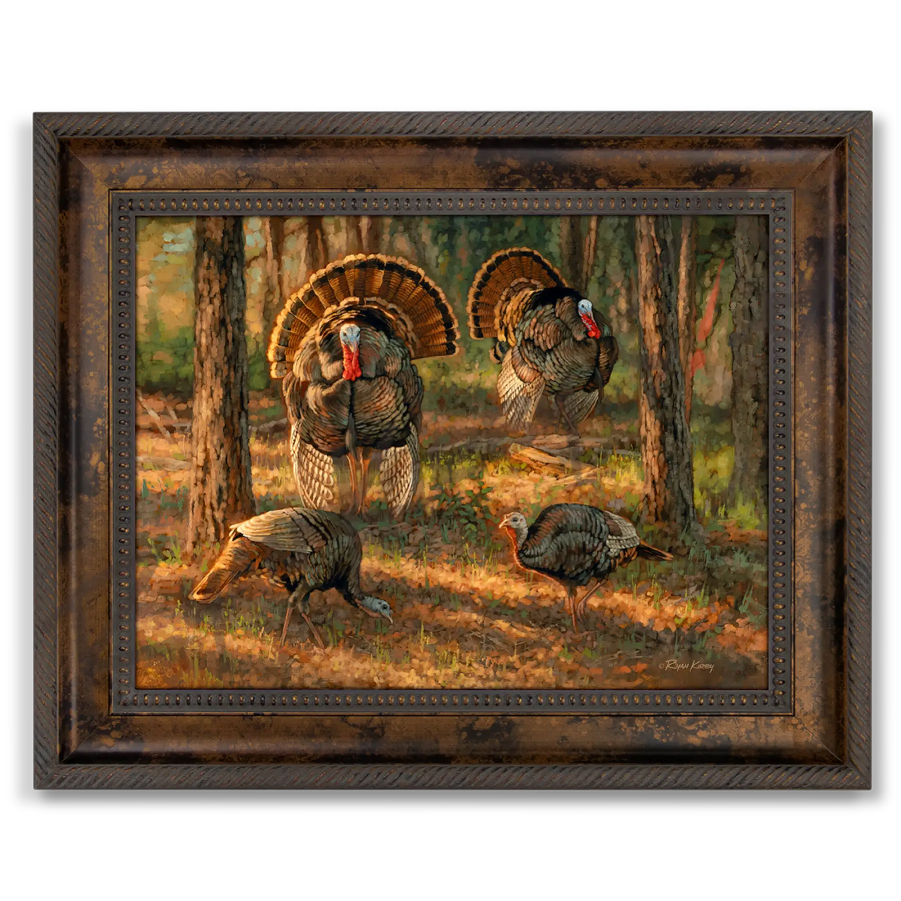 ’Dance Card’ Wild Turkey Canvas Art Print Classic Bronze Canvas Print