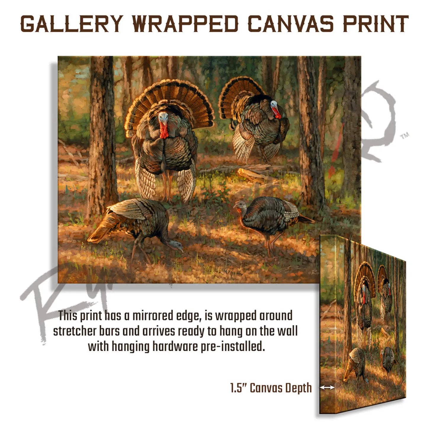 ’Dance Card’ Wild Turkey Canvas Art Print Gallery Wrapped Canvas Print