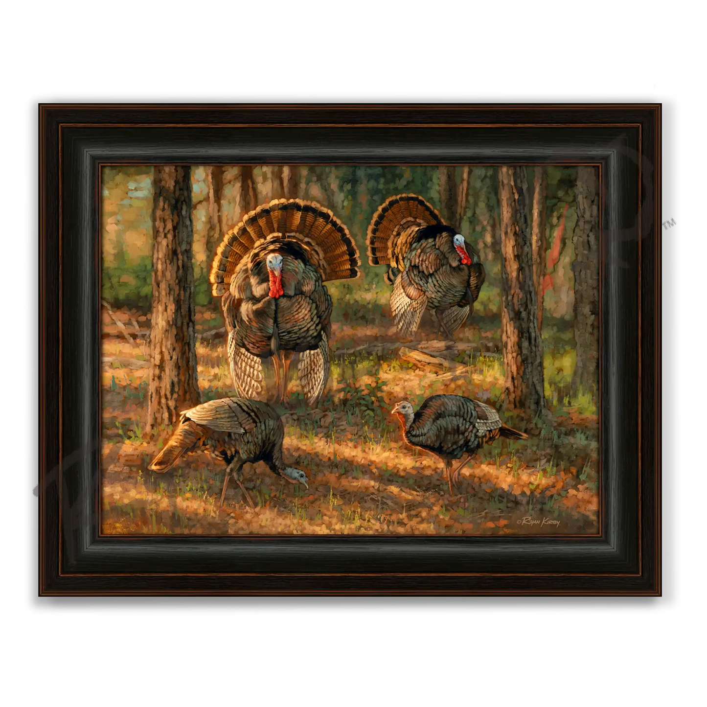 ’Dance Card’ Wild Turkey Canvas Art Print - Midnight Oak - Canvas Print