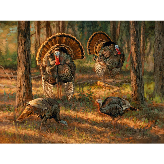 ’Dance Card’ Wild Turkey Canvas Art Print Unframed, Rolled Canvas Canvas Print