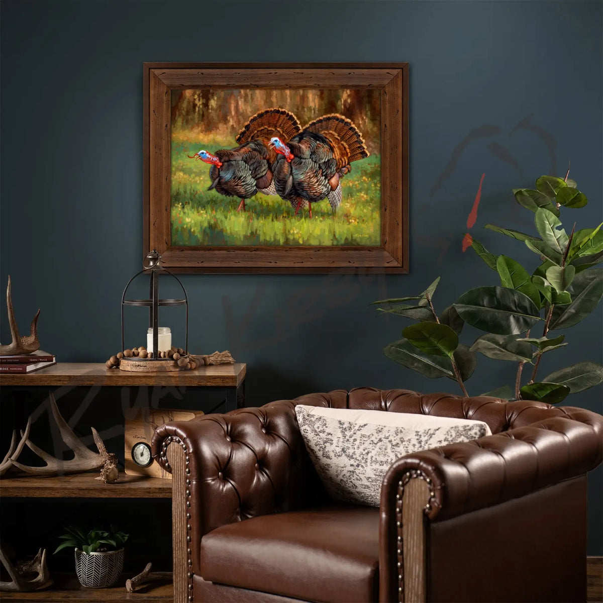 ’Deuces Wild’ Wild Turkey Canvas Art Print - Canvas Print