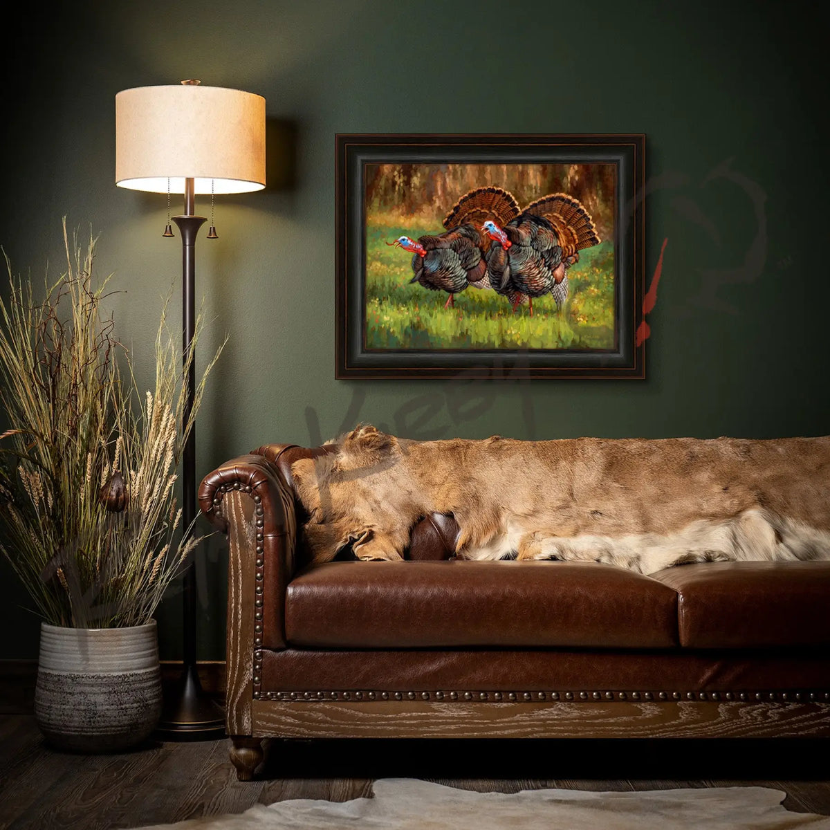 ’Deuces Wild’ Wild Turkey Canvas Art Print - Canvas Print