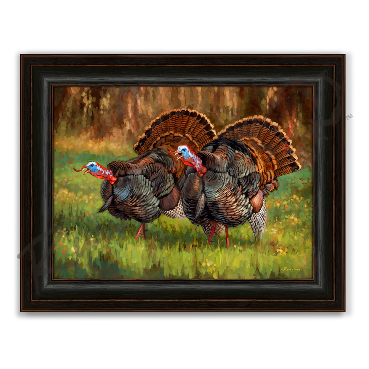 ’Deuces Wild’ Wild Turkey Canvas Art Print - Midnight Oak - Canvas Print
